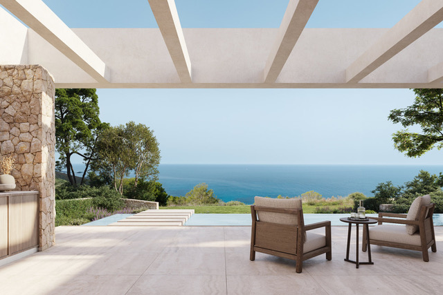 Luxurious new build front line villa with garden