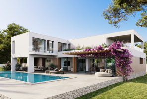 Moderne, im Bau befindliche Luxusvilla in Sol de Mallorca