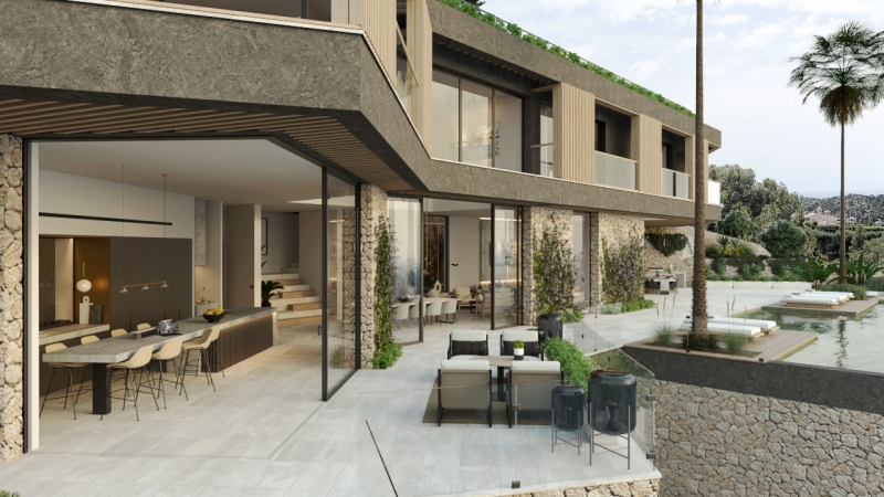 Plot with license for a superlative new build villa in Montport - Puerto Andratx